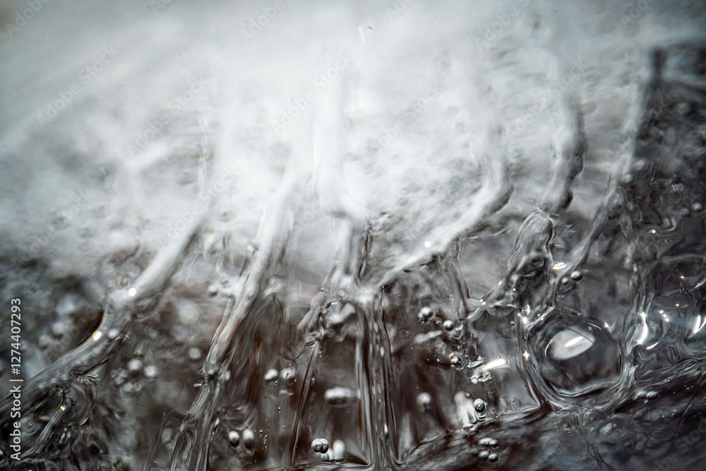 Poster close up macro shot of melting ice - texture for computer graphics, texturing, compositing or as a b
