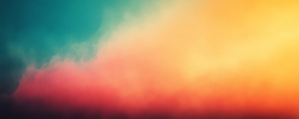 Naklejka premium an abstract and colorful background with gradient hues of orange, red, and teal, creating a dynamic and artistic visual