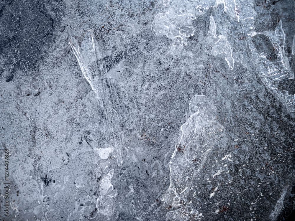 Poster close up macro shot of ice surface - texture for computer graphics, texturing, compositing or as a b