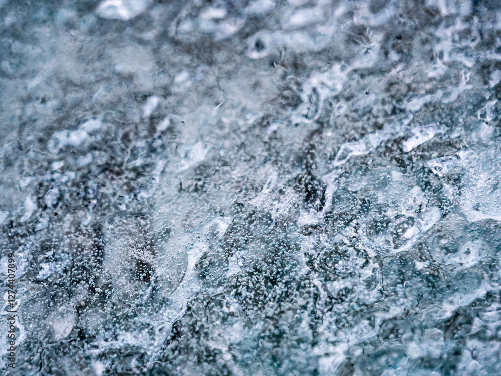 Poster close up macro shot of ice surface - texture for computer graphics, texturing, compositing or as a b