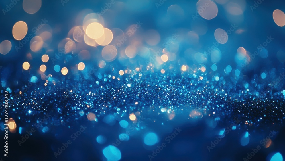 Poster sparkling blue background with shimmering glitter effects creating a dreamy atmosphere of light and 