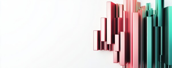 Obraz premium Dynamic abstract art display modern gallery digital artwork minimalist interior eye-level vibrant colors for contemporary aesthetics