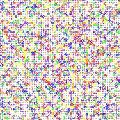 background featuring many colorful numbers arranged randomly with various rotations