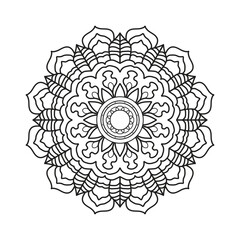 Black mandala for coloring. Mandala coloring page. Mandala art design. Intricate mandala pattern.Mandala tattoo.