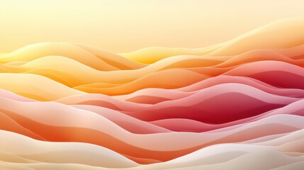 Abstract serene landscape with gentle waves in warm pastel colors creating a peaceful and calming visual experience for backgrounds and designs