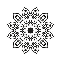 Mandala coloring page. Mandala art design. Intricate mandala pattern. Mandala tattoo. Outline mandala flower.