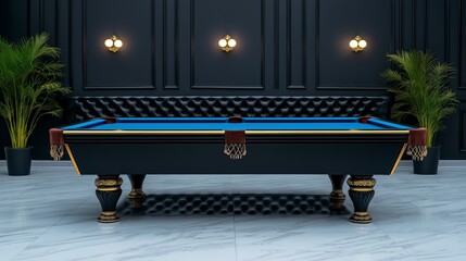 Stylish billiard table in a modern lounge setting with elegant decor