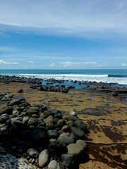 Enjoying the ocean view at Yeh Leh beach, Bali.