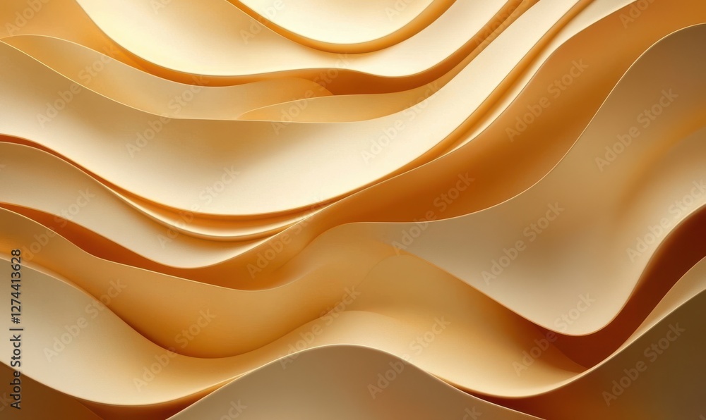 Poster textured waves in soft beige tones creating a serene and elegant background for creative projects an