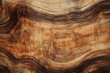 Naklejka premium Close-up of a rustic wooden surface with natural textures and grains. The warm, earthy tones of the wood create a timeless, vintage feel, ideal for backgrounds or design projects with a rustic theme
