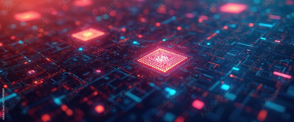 Poster illustration featuring technology, tech, digital computer network. abstract tech background with ill