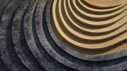 Naklejka premium A graphic of a raked sand pattern with clean, gentle curves,