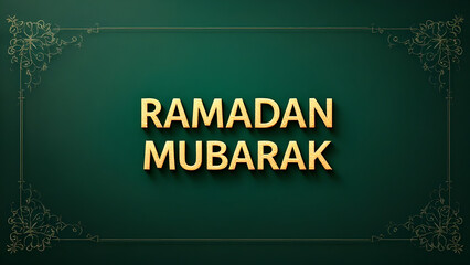 Ramadan Kareem design on green Islamic background with gold ornament star, moon, mosque, lanterns and islamic elements. Suitable for raya and ramadan concept