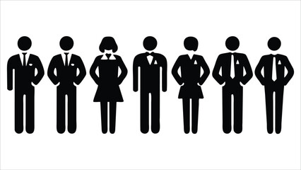 Business Team Icons Diverse Professional Group Silhouette