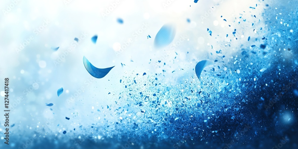 Poster colorful abstract blue particles create a captivating atmosphere filled with energy and movement in 