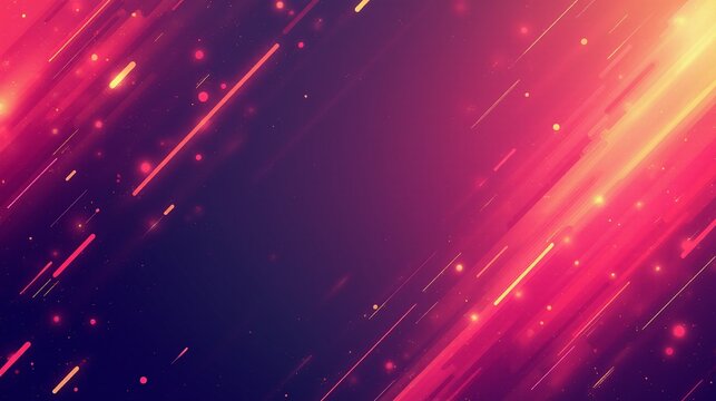 Vibrant diagonal lines and glowing particles compose a captivating abstract pattern.