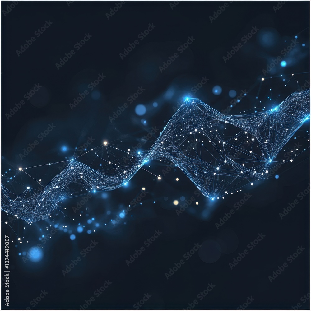 Poster abstract network connection visualizing data flow in a digital world with a futuristic and modern de