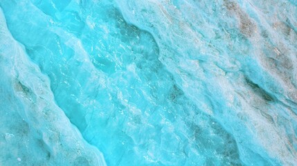 Ice Choked Water Channel Between Two Steep Sides in Vibrant Blue