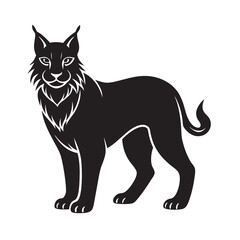 Carpathian lynx silhouette- symbol of strength and heritage in Romania