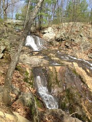 hidden waterfall in the woods