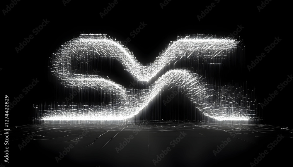 Poster abstract design, illuminated, futuristic symbol, dark background. possible use stock image for techn