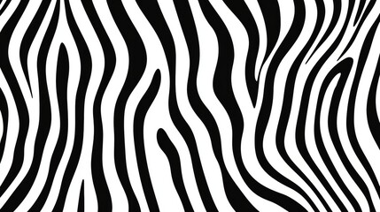 Seamless Zebra Stripes Pattern in Black and White, Animal Print Texture