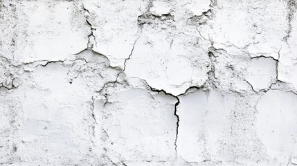 Obraz premium Cracked White Plaster Wall Texture 
