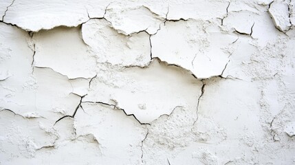 Obraz premium Cracked White Plaster Wall Texture 