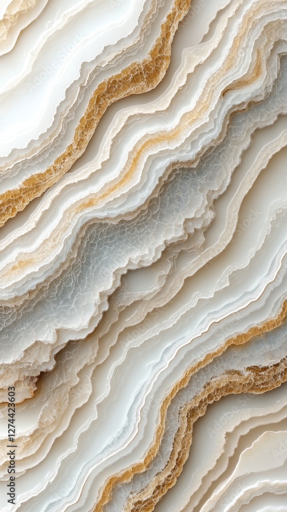 Poster elegant white and gold marble texture with flowing lines creating a luxurious and sophisticated back