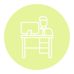 Man Working at Home Icon