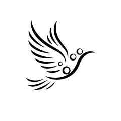 Fototapeta premium Abstract Flying Bird Logo – Elegant Line Art Vector