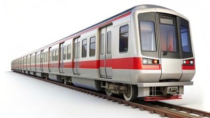 Fototapeta premium Modern Electric Multiple Unit Train on White Background