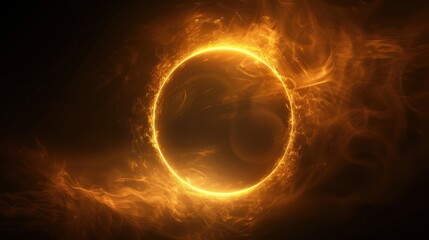 Fototapeta premium Abstract golden circle effect with a radiant glow and a sophisticated, luxurious atmosphere
