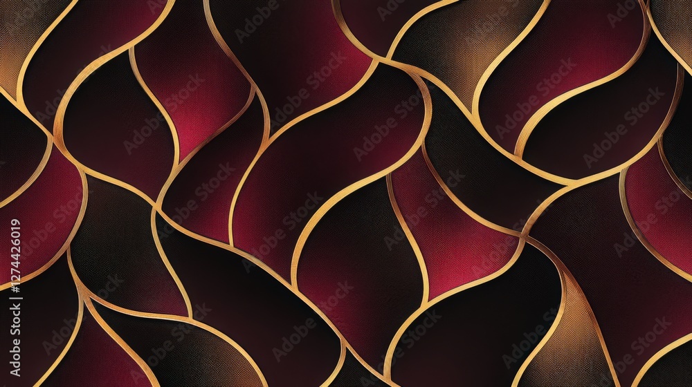 Poster elegant abstract background with gold lines and gradient color waves