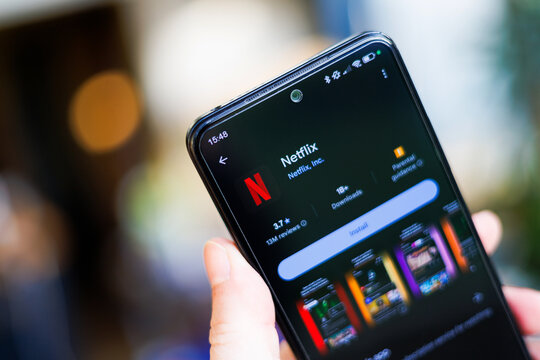 Netflix app on mobile phone device on play store