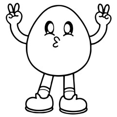 Easter eggs hands drawn cartoon 