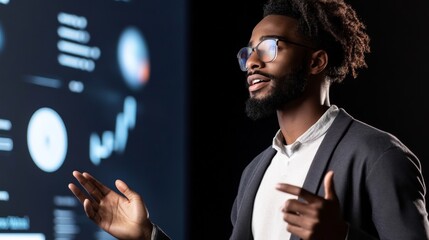 Dynamic teaching in a bright classroom with innovative curriculum presentation. Generative AI