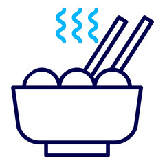 Noodles bowl Outline Color icon