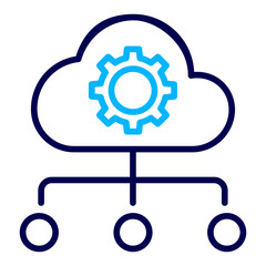Obraz premium Cloud Setting Outline Color icon