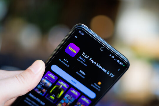 Tubi app on mobile phone device on play store