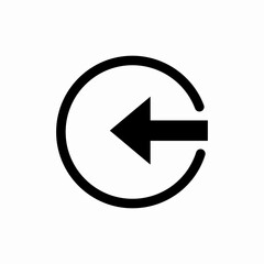 Left arrow back icon vector sign