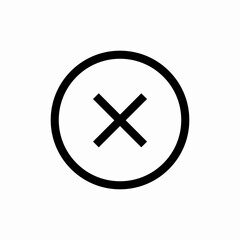Cross close delete icon vector sign