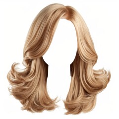 Naklejka premium Stylish blonde wig display isolated background hair focus elegant view