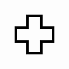 Medical cross health icon vector sign