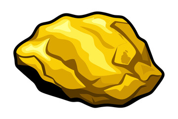 Shiny Gold Nugget Vector Art – High-Quality Illustration