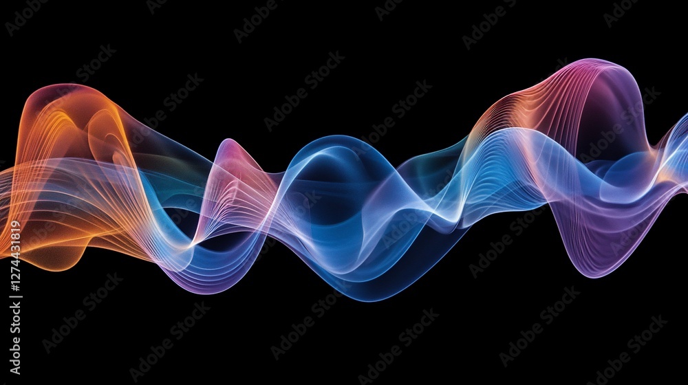 Poster abstract colorful wave flowing dynamic energy swirling motion design background