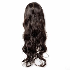 Fototapeta premium Wavy hair wig isolated on white background beauty shot studio front view