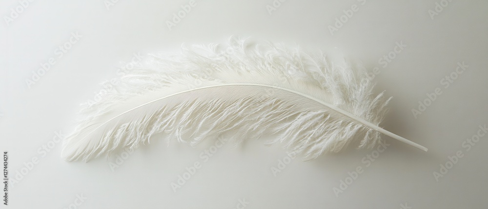 Poster elegant white feather on soft background conveys purity serenity and gentle touch for creative proje