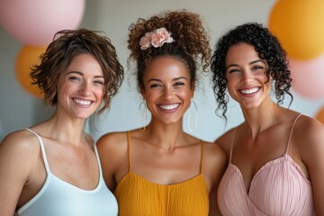 Celebrating maternity baby shower gathering home photo event colorful atmosphere joyful friends in pregnancy guidance