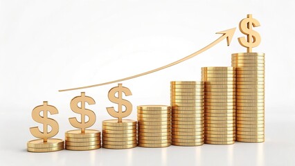 Free Stacks of gold coins, financial growth and investment success, finance, wealth, stock market, success, profit of the year income